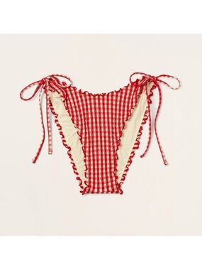 Parke X Target Red Gingham Lettuce Egde Tie-Side Bikini Bottom